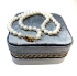 Picture of Velvet Jewelry Box Mirror & 2 Compartments 10x10x5cm Grey x1