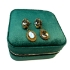 Picture of Velvet Jewelry Box Mirror & 2 Compartments 10x10x5cm Emerald x1