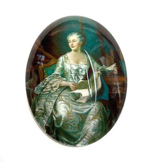Picture of Photo Glass Cabochon 40x30mm oval "Lady 4" x1