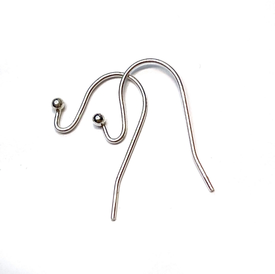 Picture of 925 Silver Earwire Bead End x2 