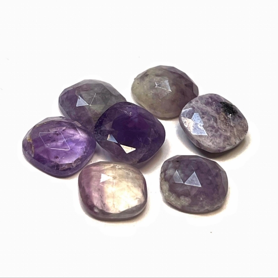 Picture of Cabochon Faceted Square Amethyst 11mm x1