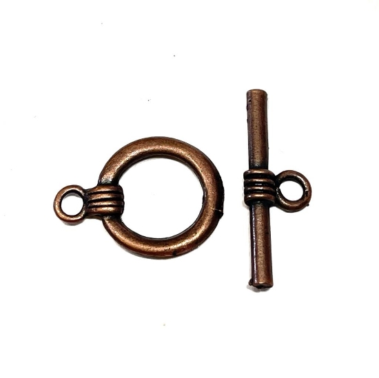 Picture of Clasp Toggle 22x17mm round Antique Copper x1