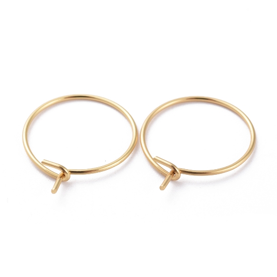 Picture of Stainless Steel Hoop 15x0,7mm 18kt Gold Plated x20