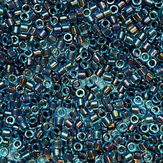 Picture of Miyuki Delica 10/0 DBM286 Midnight Blue Lined Aqua AB x10g