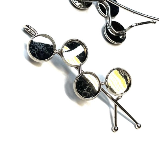 Picture of Hair clip setting 10mm round (4) 63x21mm Silver x1