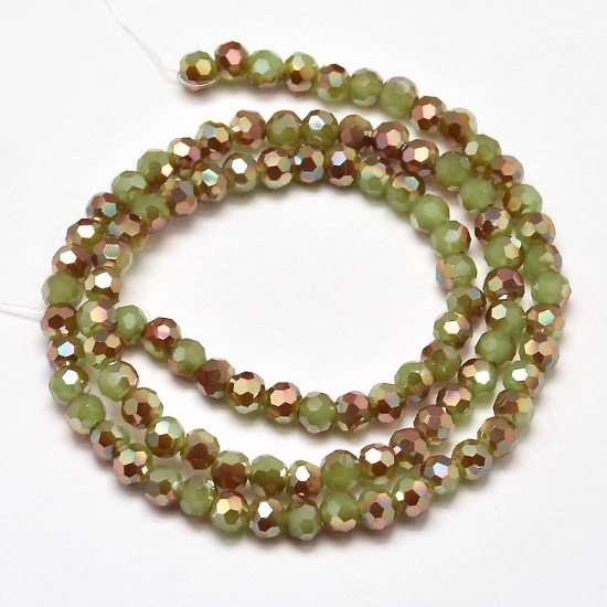Picture of Faceted Glass bead 4mm Jade AB x85 
