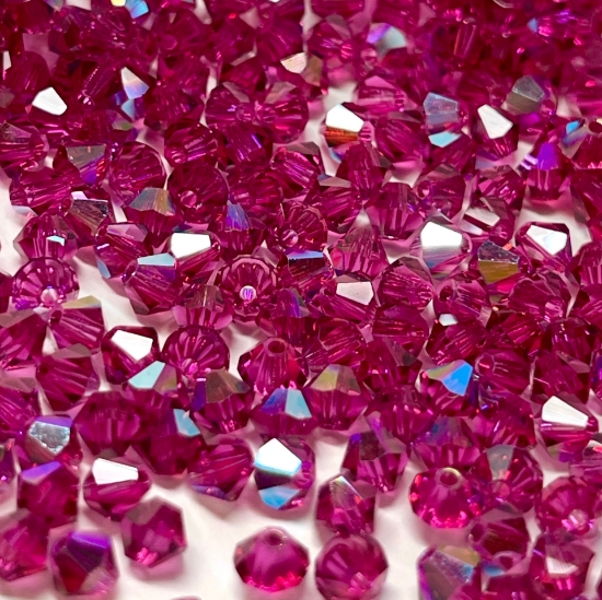 Picture of Preciosa Bead Rondell 4mm Fuchsia Glitter x100