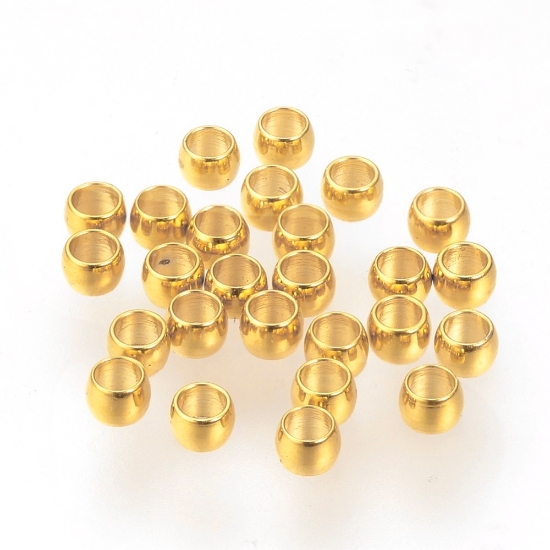Picture of Stainless Steel Crimp Bead 2x1,5mm rondelle 24kt Gold Plated x80
