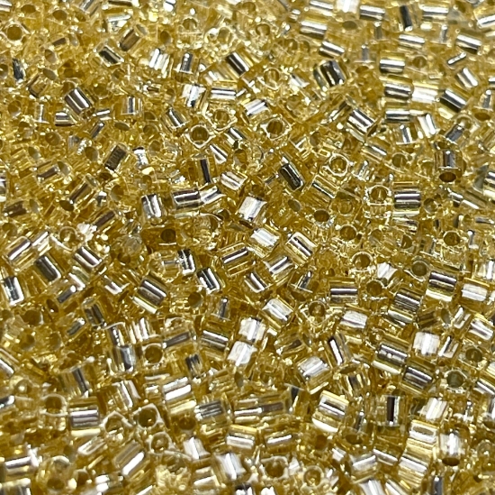 Picture of Miyuki Cubes 1.8mm 3 Silver Lined Gold x10g