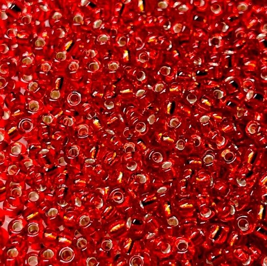 Picture of Miyuki Rocaille 8/0 10 Silver Lined Flame Red x10g