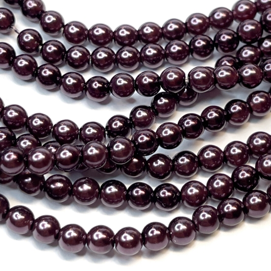 Picture of Czech Glass Pearls 4mm Eggplant x120
