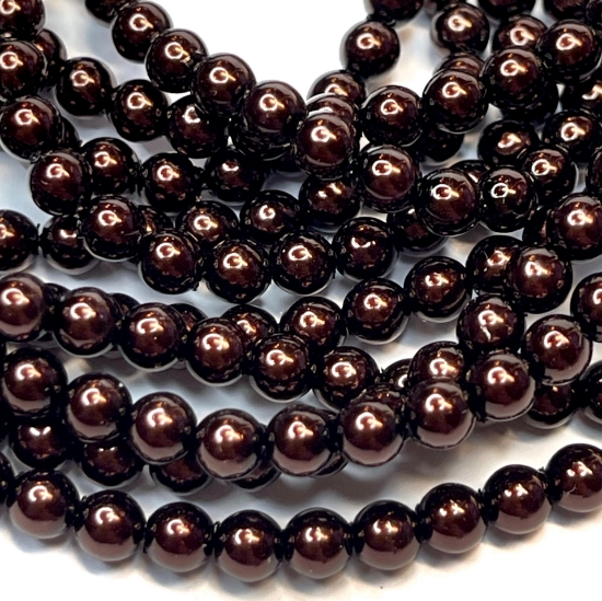 Picture of Czech Glass Pearls 4mm round Bronze x120