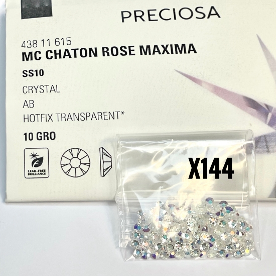 Picture of Preciosa Chaton Rose Maxima SS10 - 2,8mm Crystal AB HotFix Transparent x144
