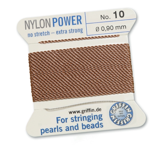 Picture of Griffin Nylon Beading Cord & Needle size #10 - 0.90mm Beige x2mm