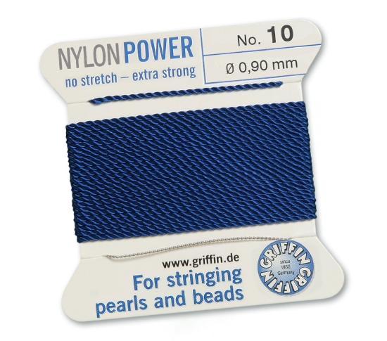 Picture of Griffin Nylon Beading Cord & Needle size #10 - 0.90mm Dark Blue x2mm