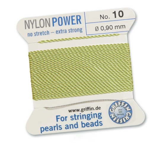 Picture of Griffin Nylon Beading Cord & Needle size #10 - 0.90mm Jade x2m
