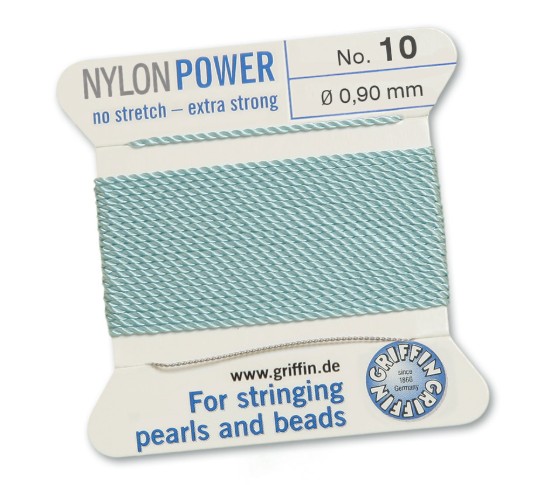 Image de Griffin Nylon Beading Cord & Needle size #10 - 0.90mm Turquoise x2m