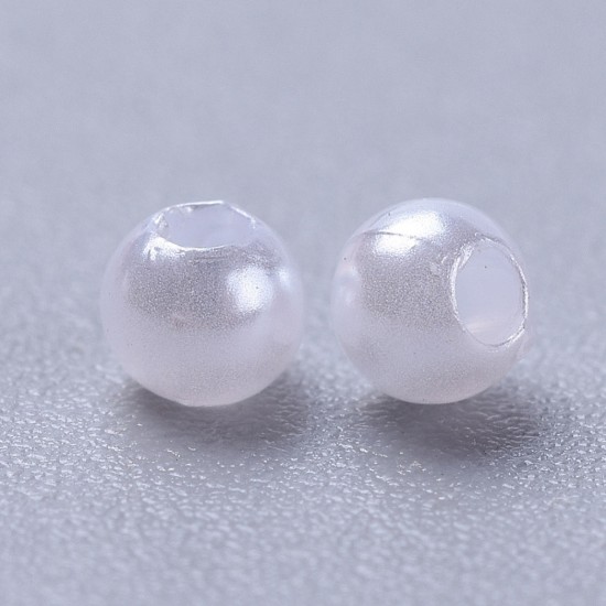 Picture of Acrylic Beads 3mm round White Pearl x20g
