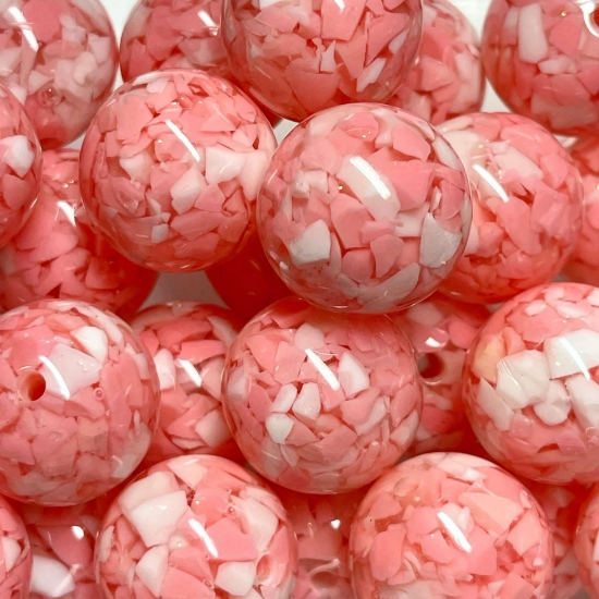 Picture of Resin Bead 22mm round Pink x10