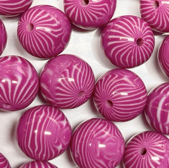 Picture of Resin Bead 14mm round Pink x20