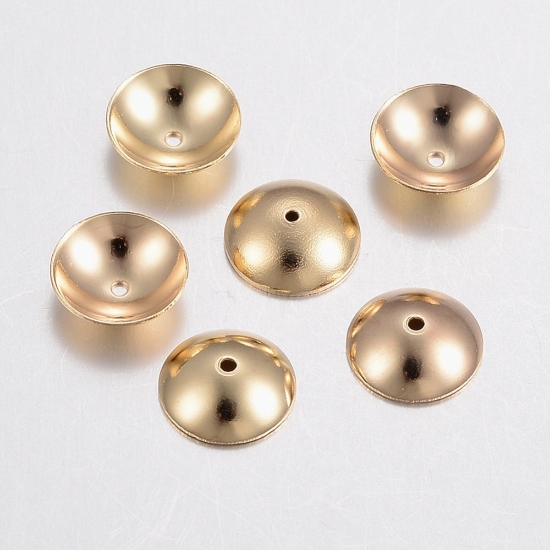 Picture of Stainless Steel Bead Cap 6mm 18kt Gold Plated x20