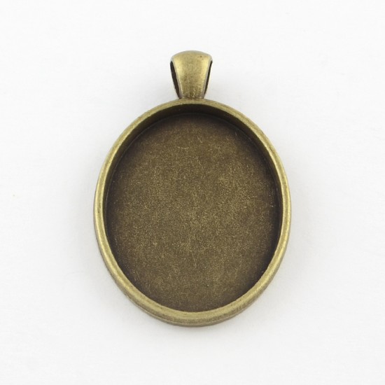Afbeeldingen van Pendant setting 30x20mm oval Bronze x10