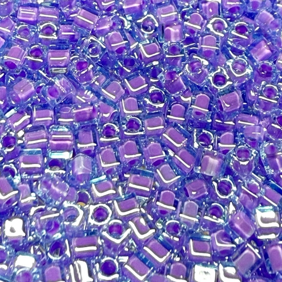Picture of Miyuki Cubes 1.8mm 2640 Lilac Lined Aqua x10g