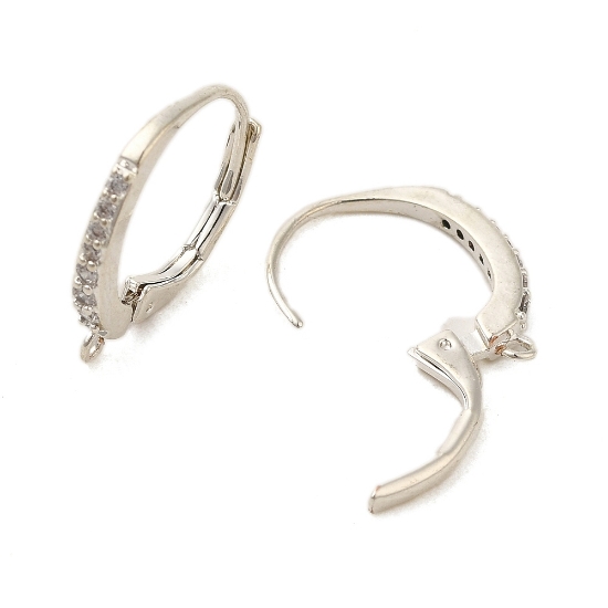 Picture of Earwire Leverback w/ Cubic Zirconia 925 Silver Plated x2