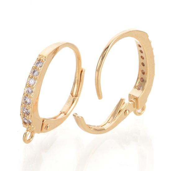 Picture of Earwire Leverback w/ Cubic Zirconia 18kt Gold Plated x2