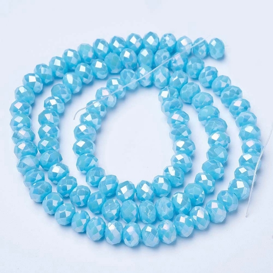 Picture of Faceted Rondelle 2x3mm Opaque Aqua AB x38cm