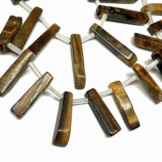 Picture of Tiger Eye 18x4mm-25x6m top-drilled Stick x10