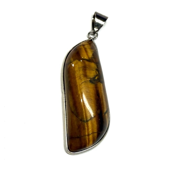 Picture of Tigereye Pendant 45-18mm w/ Bail Silver x1