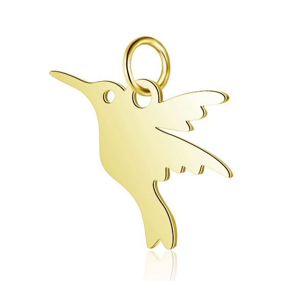 Picture of Stainless Steel Pendant Bird 13x17x1mm Gold x1