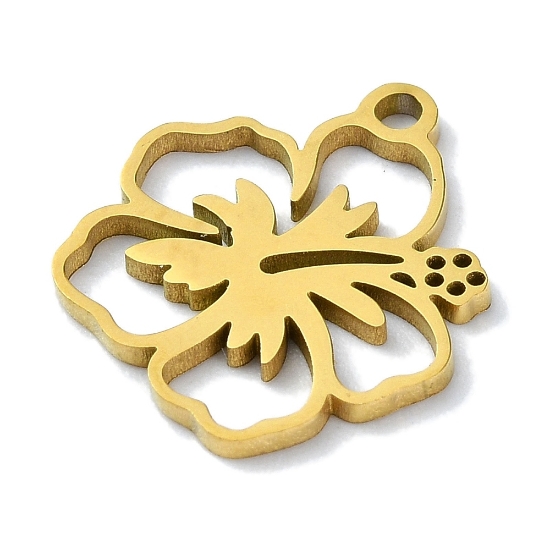 Picture of Stainless Steel Pendant Flower Orchidee 14mm Gold x1