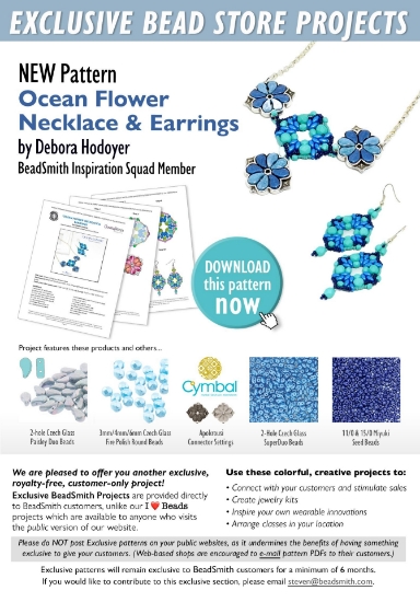 Picture of Necklace & Earings "Ocean Flower" - Instant Download of Printed Copy