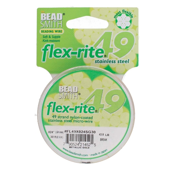 Picture of Flexrite 49-strand 0.60mm Metallic Satin Gold x9.2m