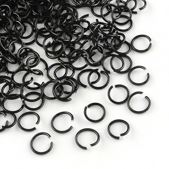 Picture of Aluminium Wire Jump Ring 6x0,8mm Black x100 