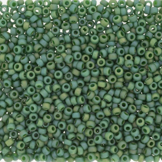 Picture of Miyuki Rocaille 15/0 4698 Opaque Glazed Rainbow Turtle Green x10g