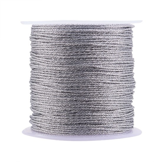 Bild von Metallic Polyester Braided Thread 0,4mm Silver x25m