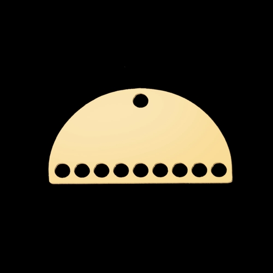Picture of Stainless Steel Connector 11x20x1mm half round Gold x2