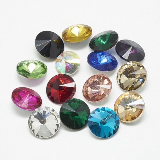 Picture of Glass Rivoli Round Stone 6mm Color Mix x46
