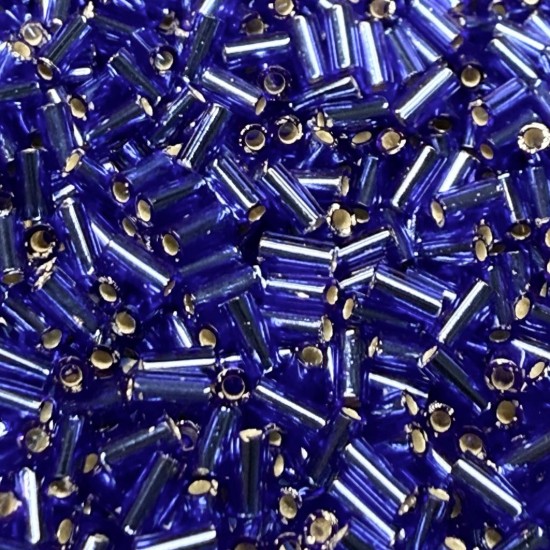 Bild von Miyuki Bugles 3mm 20 Silver Lined Dark Sapphire x10g