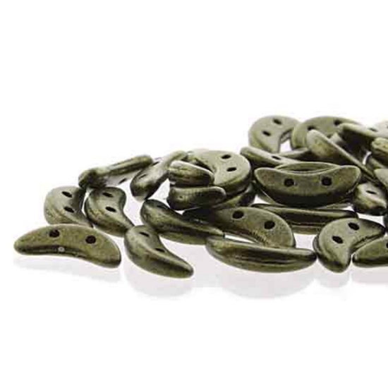 Picture of CzechMates Crescent 3x10mm Metallic Suede Gold x10g