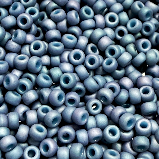 Picture of Miyuki Rocaille 15/0 2030 Mat Metallic Steel Blue x10g