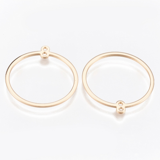 Picture of Stainless Steel Component Ring 25mm round w/ double loops 18kt Gold Plated x1
