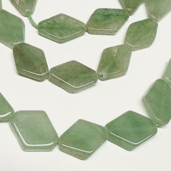 Picture of Aventurine 14x10mm hand-cut flat Rhombus Green x35cm