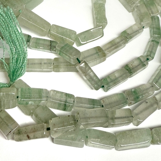 Picture of Aventurine 4x10mm hand-cut square tube Green x38cm