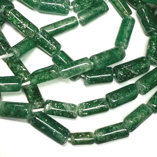 Picture of Aventurine 3x8mm hand-cut bead tube Green x40cm 