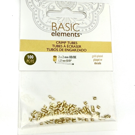 Picture of Tube Crimp 2x2mm Gold Plated x100