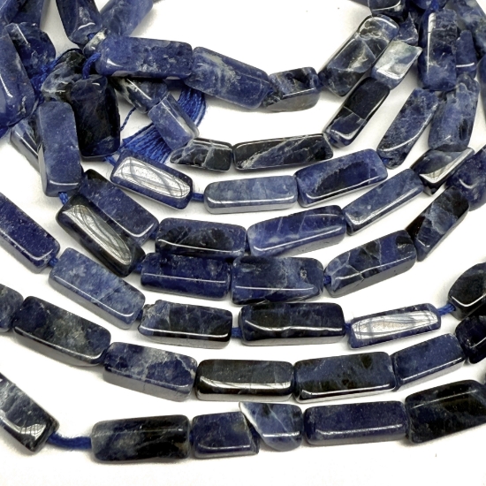 Picture of Sodalite (natural) 9x4mm-12x6mm hand-cut square tube x35cm